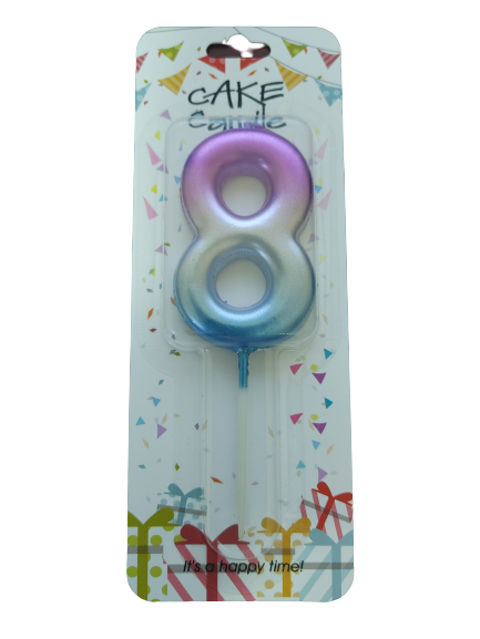 Number Eight Birthday Candle Mermaid Large 6.5cm