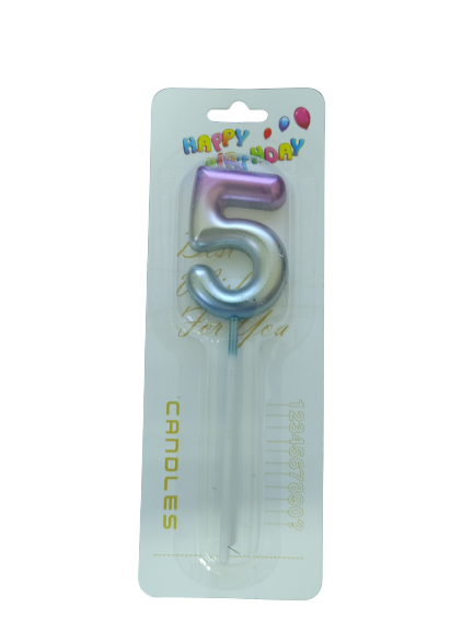 Number Five Birthday Candle Mermaid Small 4.5cm