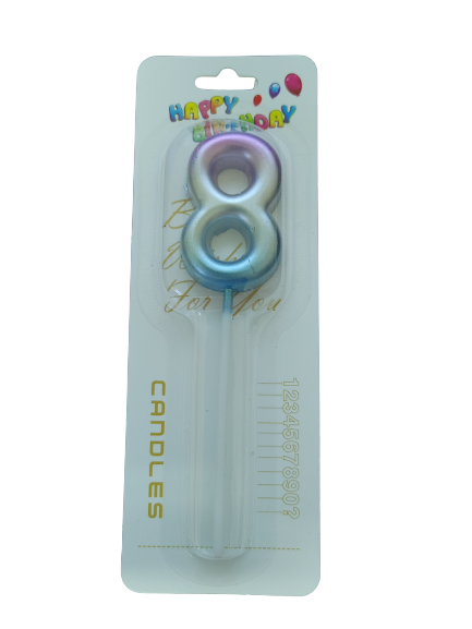 Number Eight Birthday Candle Mermaid Small 4.5cm