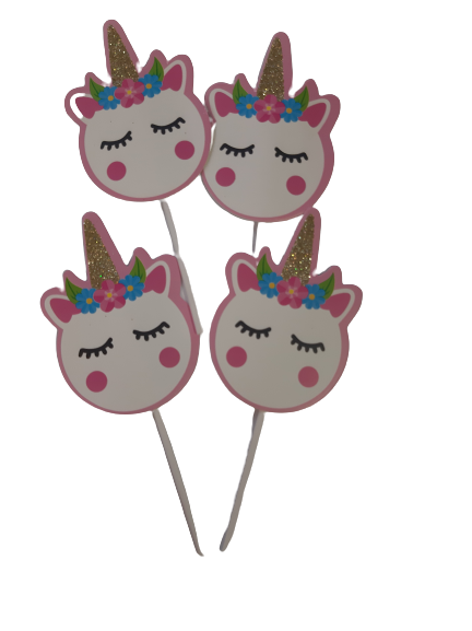 Unicorn cardboard cake topper