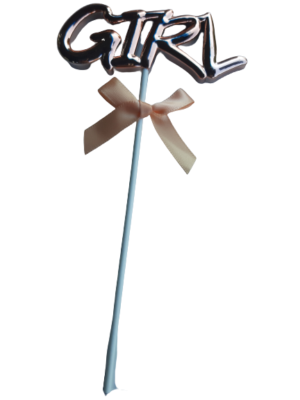 Plastic Cake Topper Girl Rose Gold