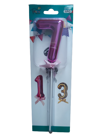 Number 7 Balloon Cake Topper Pink