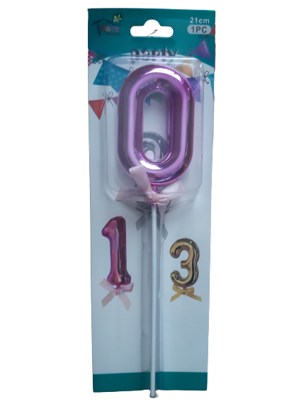 Number 0 Balloon Cake Topper Pink