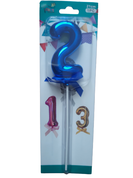 Number 2 balloon cake topper, Blue