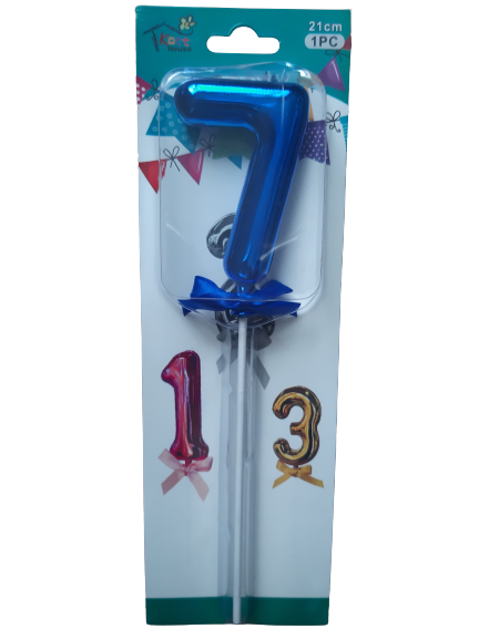 Number 7 Balloon Cake Topper Blue