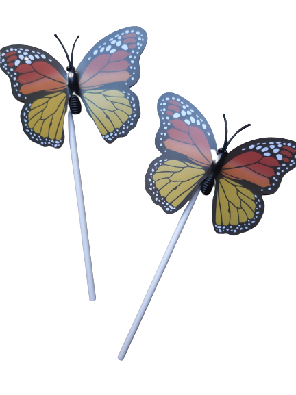 Plastic Butterfly Cake Topper 2pcs