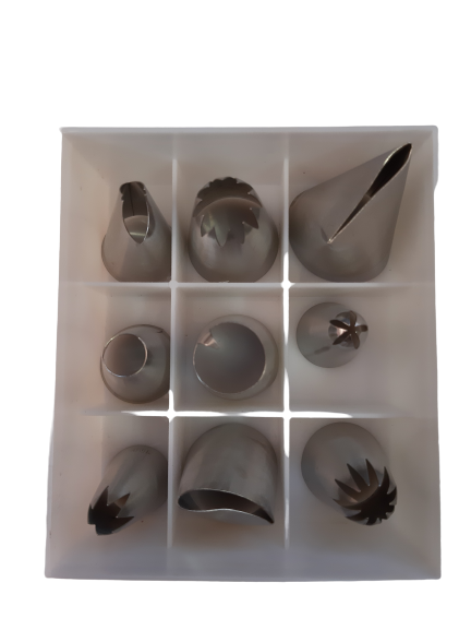 9 piece Large nozzles in container