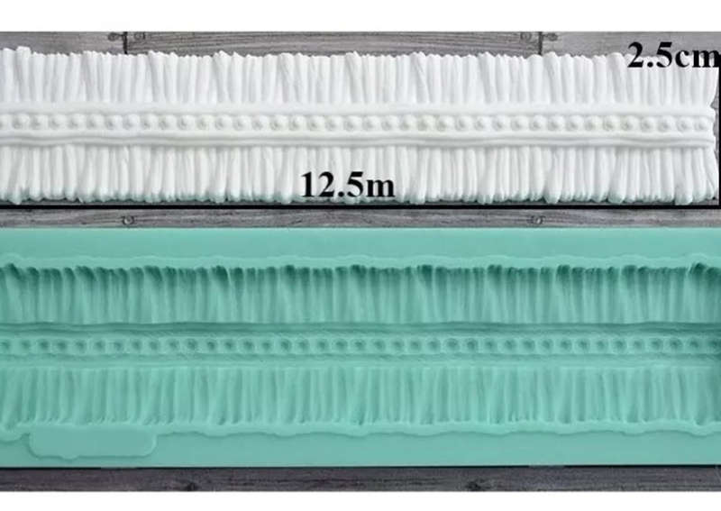 Silicone Mould Ribbon Frill Border, 12.5x2.5cm