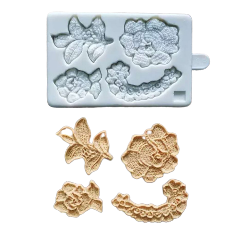 Lace flowers silicone mould