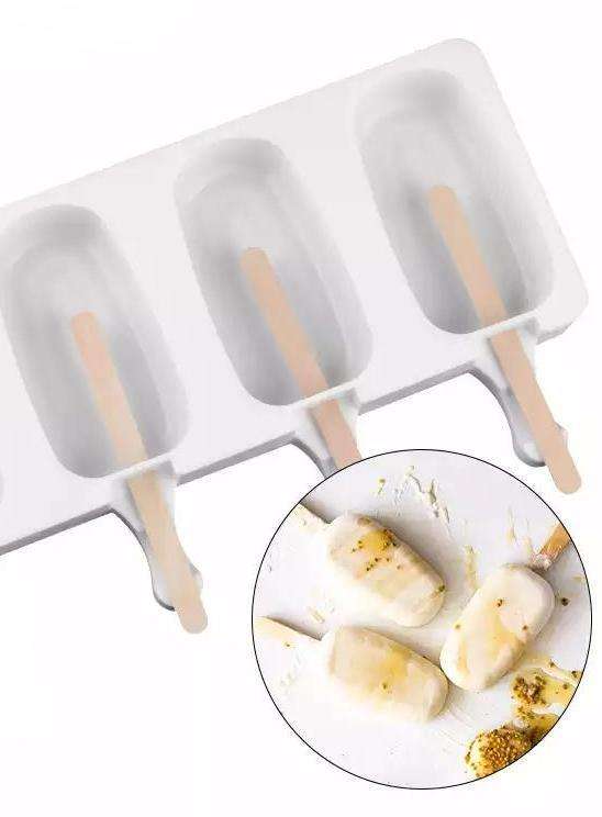 Silicone Mould Siliko Ice Cream Popcicle Mould, 6.8x4cm, Small (curved)