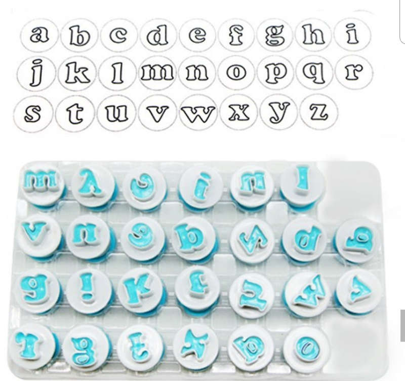 Small Lower case alphabet plunger cutter, +-26mm