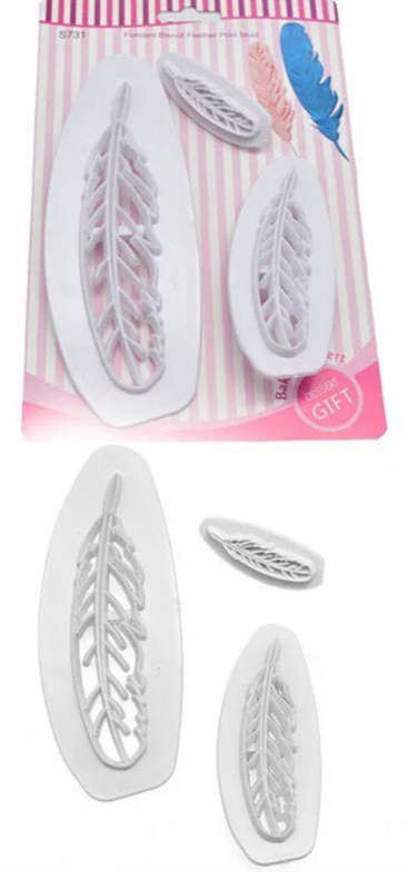 Feather plastic cookie cutter set, S731