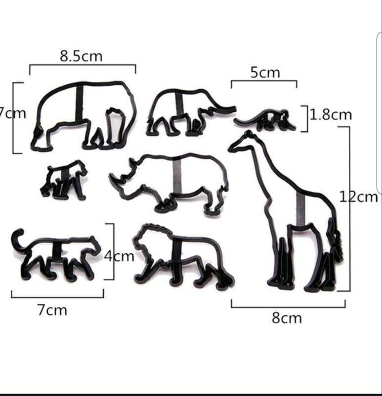 Wild life safari animal theme silhouette cutter set