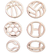 Sport ball plastic cutter set. Rugby, soccer, baseball