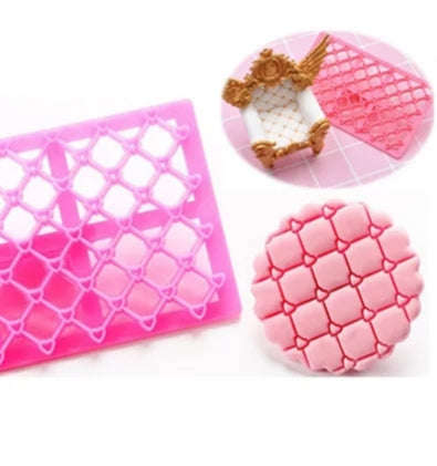 Fondant quilt heart embosser 12x8cm