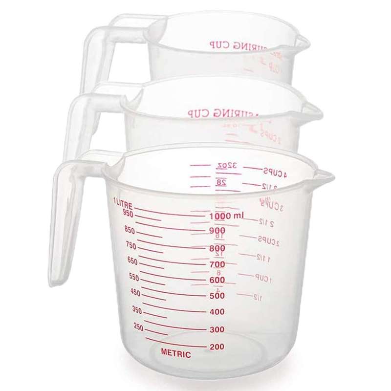 3 piece Measuring jugs, 1litre, 500ml and 250ml