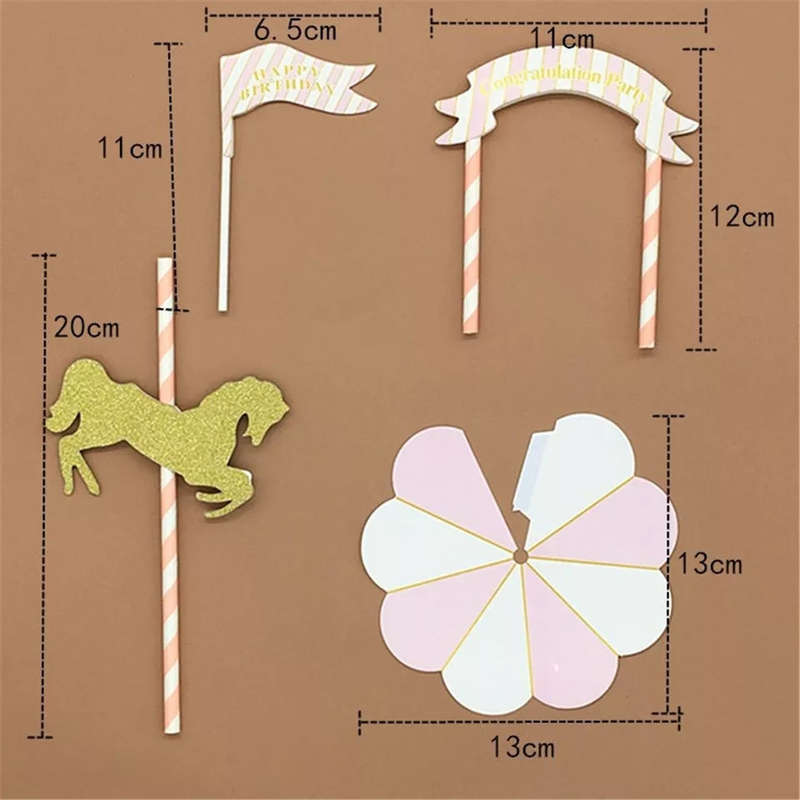 Carousel Horse Cardboard Cake Topper