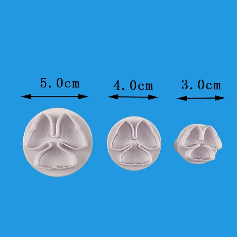 Three petal flower plunger cutter. Clover petal