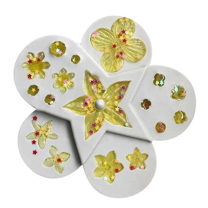 Various Wild flower silicone mould, center flower 4cm