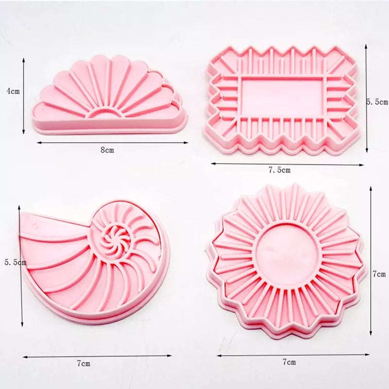 S872 Fancy Frame Shapes plastic cookie cutter and impression set