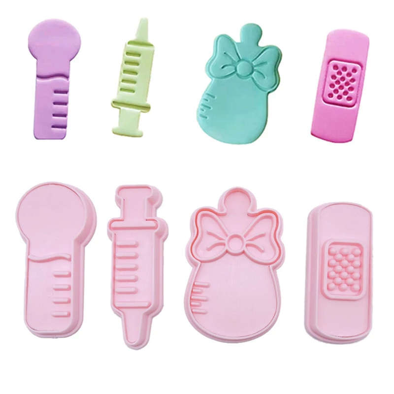 Baby Plastic Cookie Cutter and Impression Set Medical