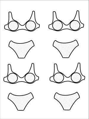 B102  Hard Plastic Chocolate Mould Bikini with Roses, Bra 6.2x3.6cm, Panty 4.7x3.5cm