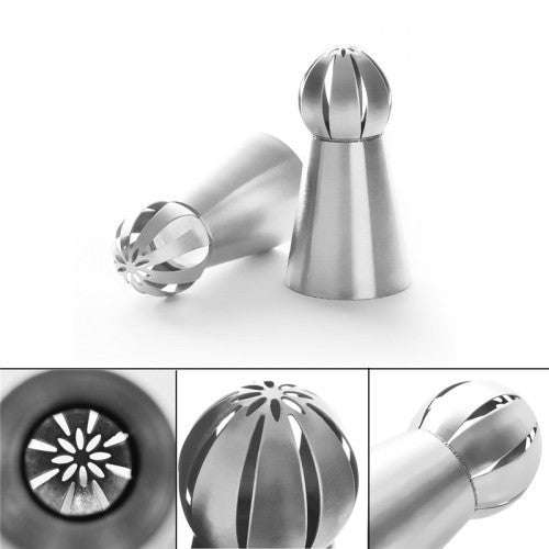 large Russian Cream decorating metal nozzle, A