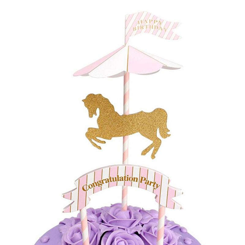 Carousel Horse Cardboard Cake Topper