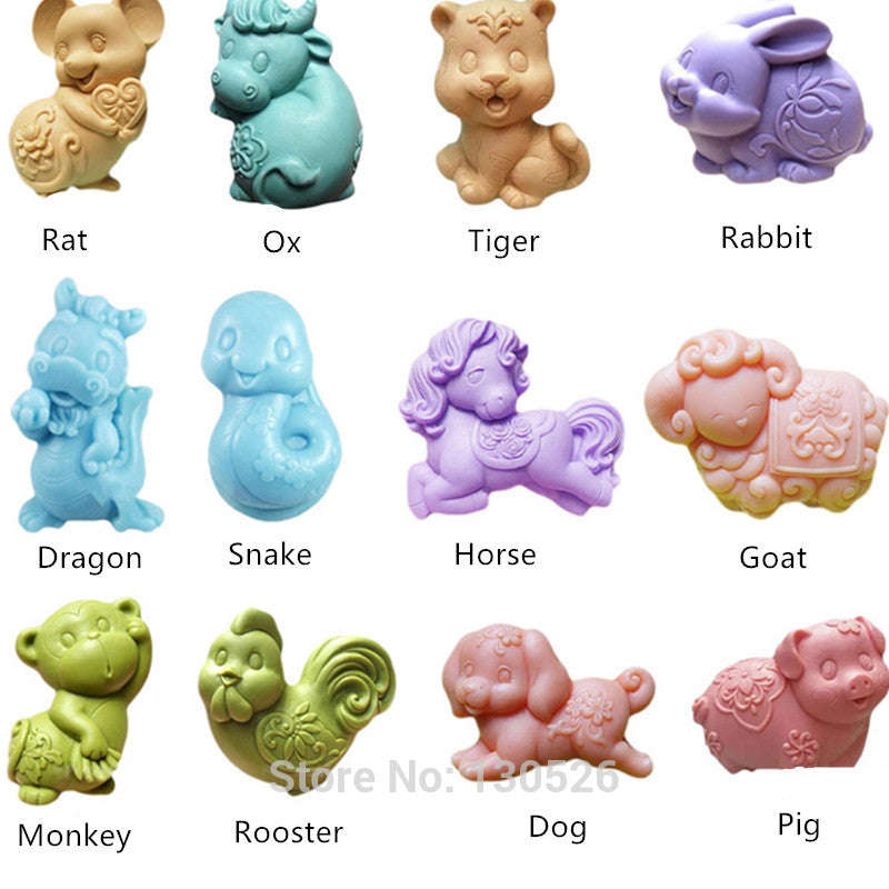 Horoscope Animals Silicone Soap Mould
