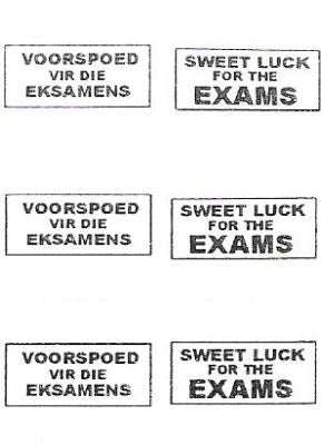 DD37  Hard Plastic Chocolate Mould Exams Plaque 7 x 3.4 x 0.5cm