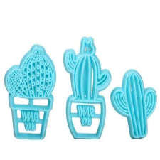 Cactus plastic cutter set, 4.5x7cm, 4.2x7.5cm, 4x5cm
