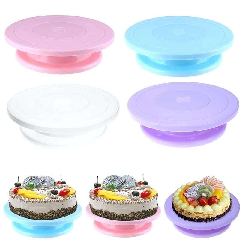 Rotating cake turntable plastic, white
