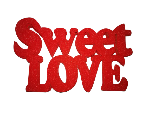 Sweet Love cupcake toppers with sticks, 12 per packet