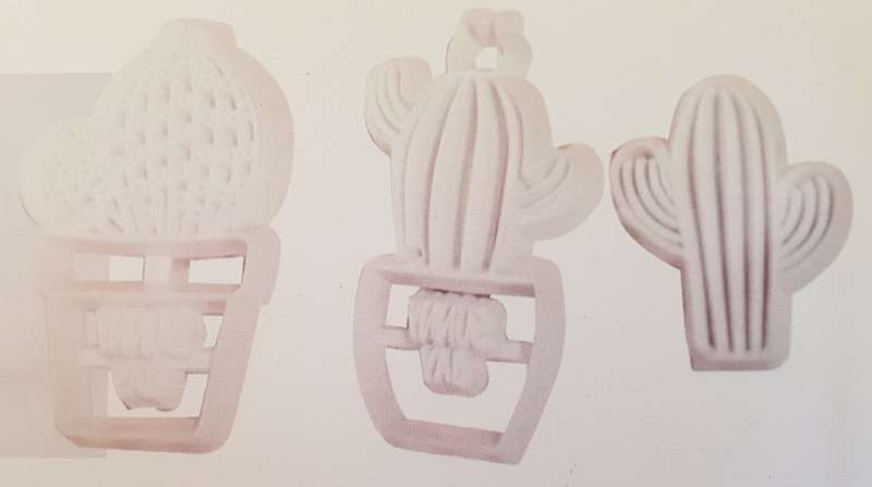 Cactus plastic cutter set, 4.5x7cm, 4.2x7.5cm, 4x5cm