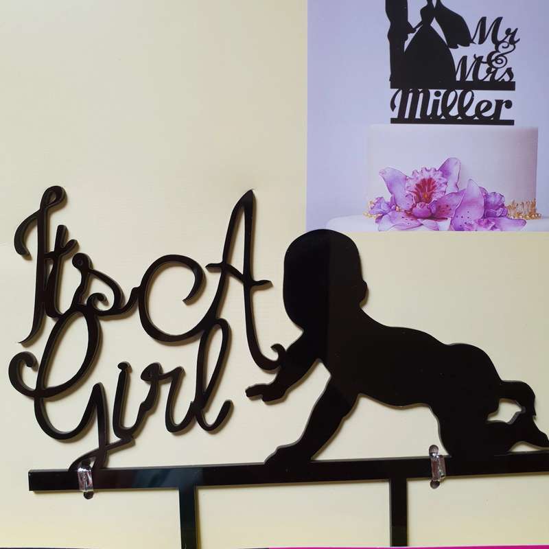 Nr72 Acrylic Cake Topper It's A Girl