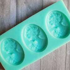 Cameo silicone fondant mould,  size of one embellishment 2.5x2cm