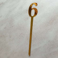 Gold Number 6 Acrylic Mirror Cake Topper, 7cm
