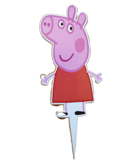 Wooden Peppa Pig Cake Topper, 12x6.7cm