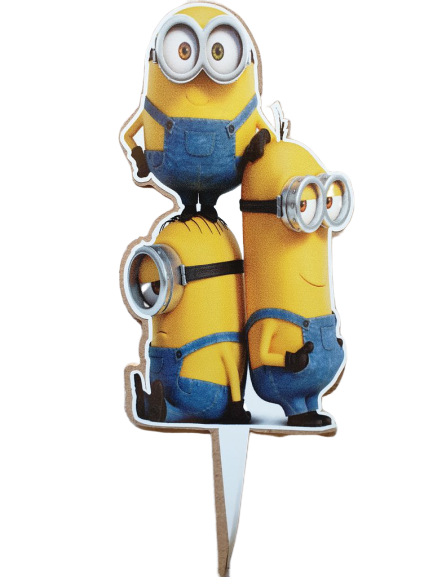Wooden Minion Cake Topper, 12x6.5cm