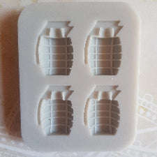 Small grenade army silicone mould, 2.4x1.6cm