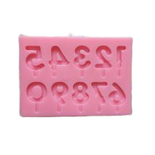 Number silicone mould, +-2.5x1.5cm
