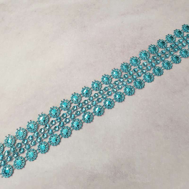 Blue Diamante Strip for decor or cake decorating, 3cm, +-3m