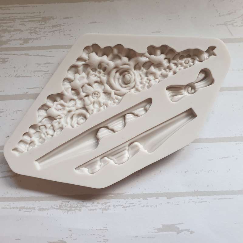 Flower drape border silicone mould flower