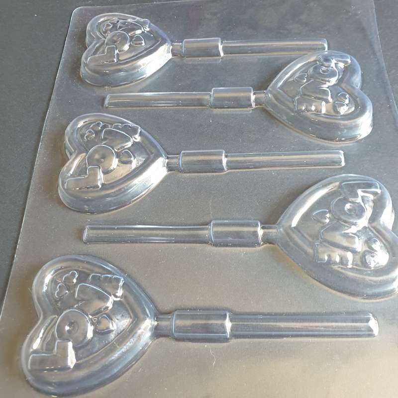 Plastic chocolate mould, Love Heart, 5.2x5cm valentine