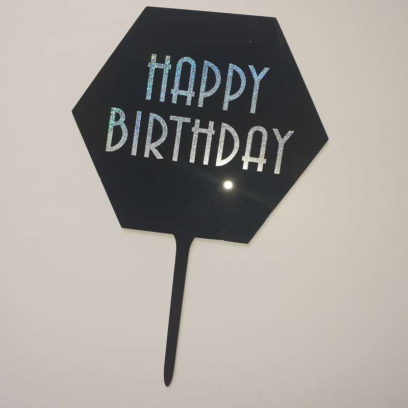 Nr154 Acrylic Cake Topper Happy Birthday