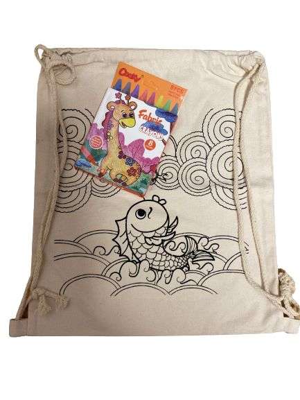 Stringbag with Fabric Crayons Fish