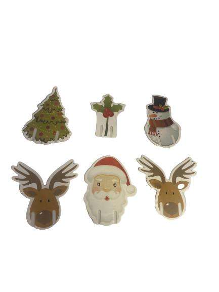 A Christmas Design Cardboard Glass Marker 6pcs