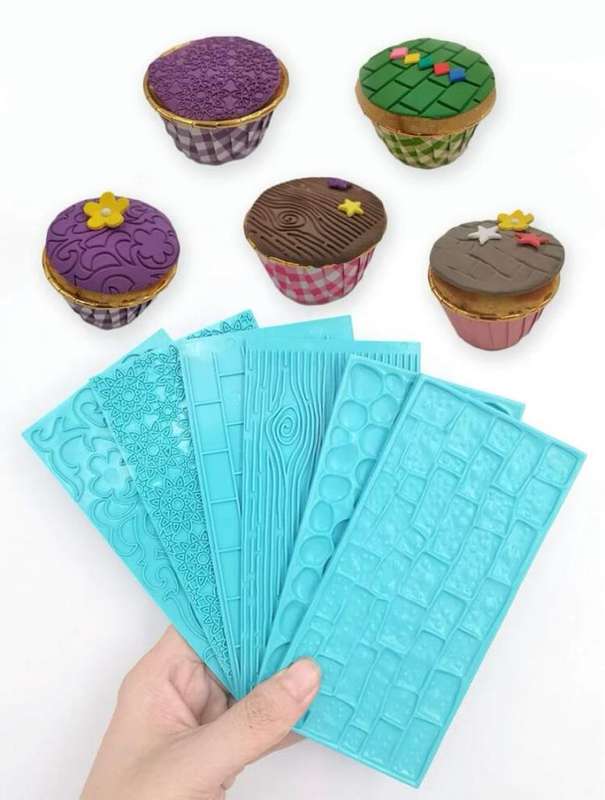 Embosser Plastic Set 6pcs Wood Grain Brick