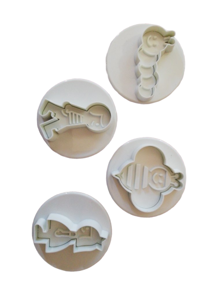 Worm, bee, boy and girl plunger cutter