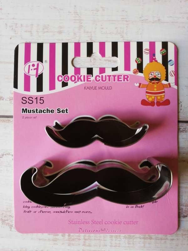Moustache cookie cutter metal 2 piece